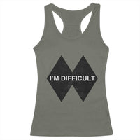 Funny I Am Difficult Double Black Diamond Ski Snowboard Racerback Tank Top - Wonder Print Shop