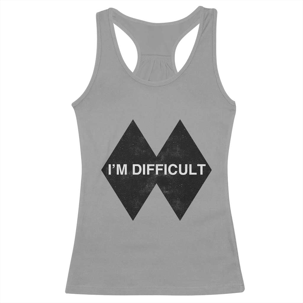 Funny I Am Difficult Double Black Diamond Ski Snowboard Racerback Tank Top - Wonder Print Shop
