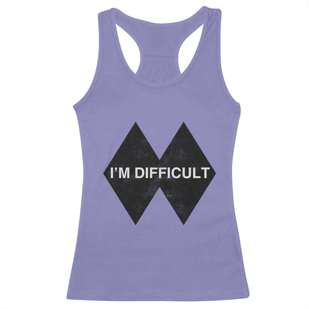 Funny I Am Difficult Double Black Diamond Ski Snowboard Racerback Tank Top - Wonder Print Shop