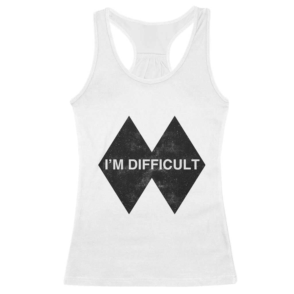 Funny I Am Difficult Double Black Diamond Ski Snowboard Racerback Tank Top - Wonder Print Shop