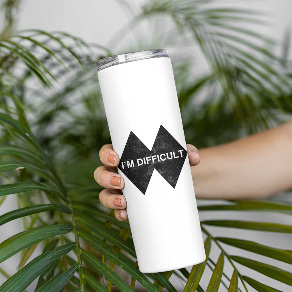 Funny I Am Difficult Double Black Diamond Ski Snowboard Skinny Tumbler - Wonder Print Shop