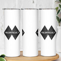Funny I Am Difficult Double Black Diamond Ski Snowboard Skinny Tumbler - Wonder Print Shop