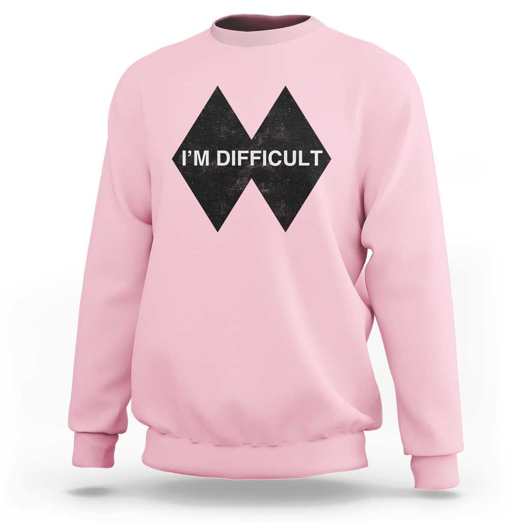 Funny I Am Difficult Double Black Diamond Ski Snowboard Sweatshirt - Wonder Print Shop
