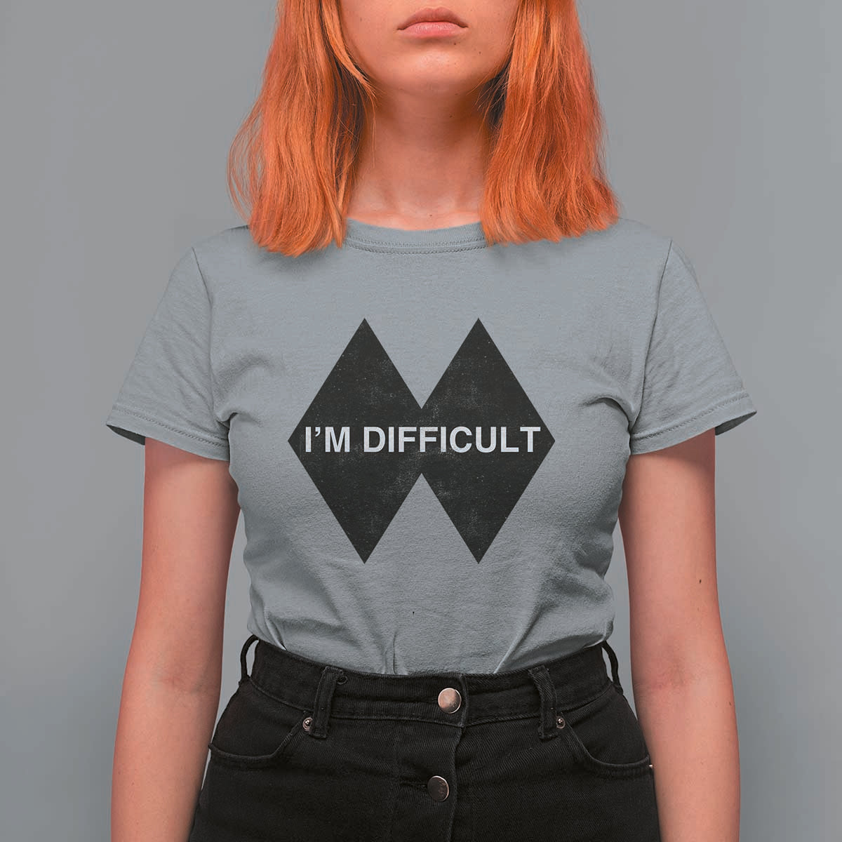 Funny I Am Difficult Double Black Diamond Ski Snowboard T Shirt For Women - Wonder Print Shop