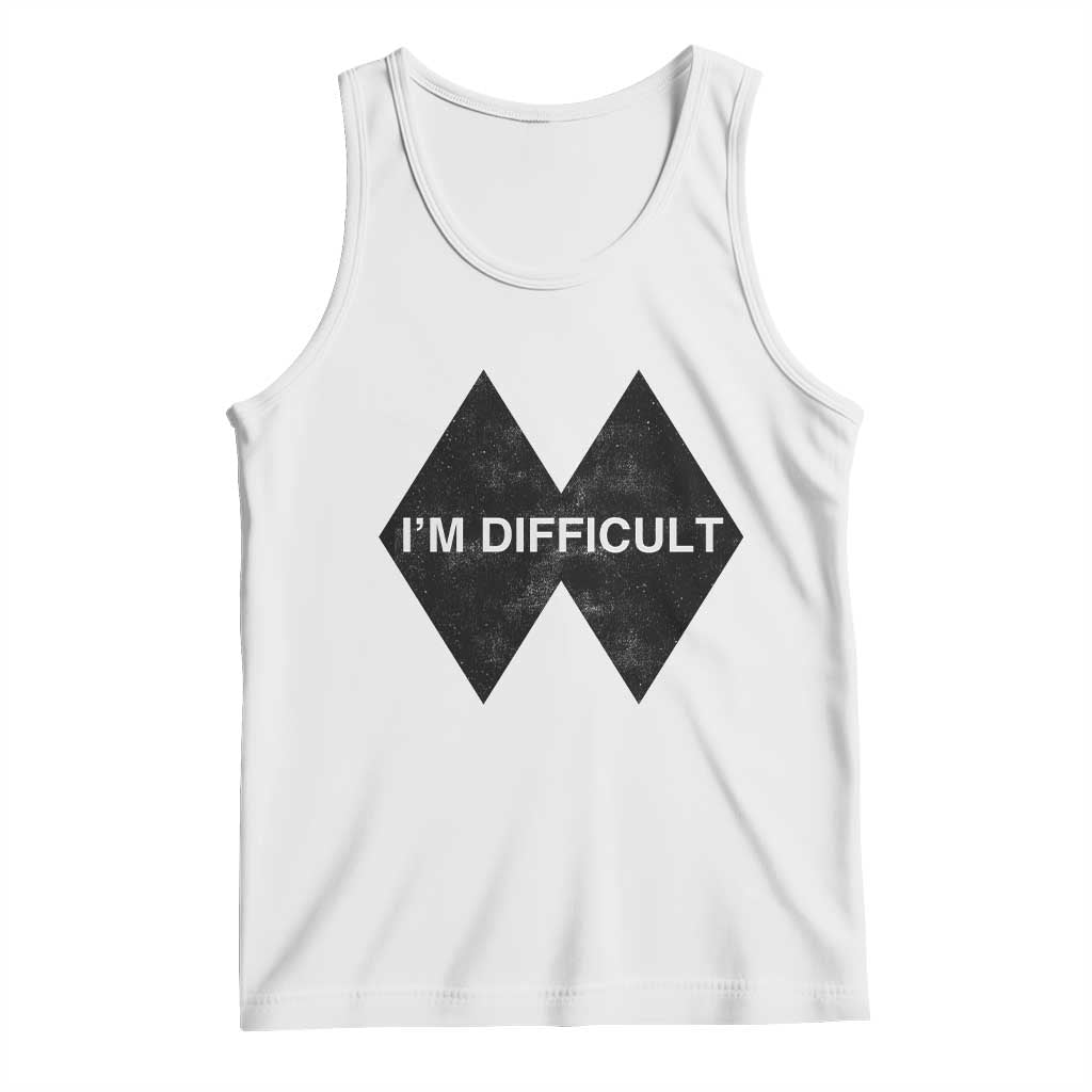 Funny I Am Difficult Double Black Diamond Ski Snowboard Tank Top - Wonder Print Shop