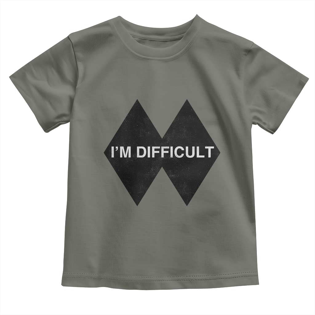 Funny I Am Difficult Double Black Diamond Ski Snowboard Toddler T Shirt - Wonder Print Shop