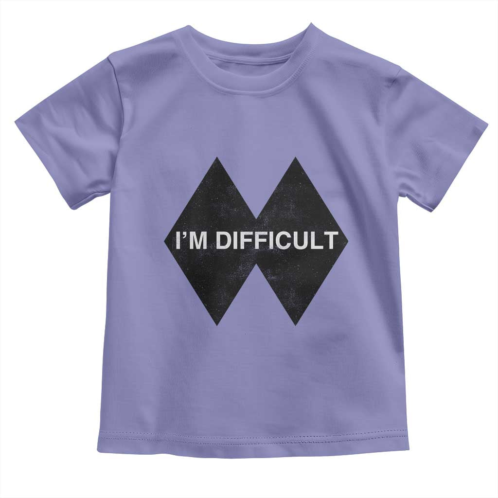 Funny I Am Difficult Double Black Diamond Ski Snowboard Toddler T Shirt - Wonder Print Shop