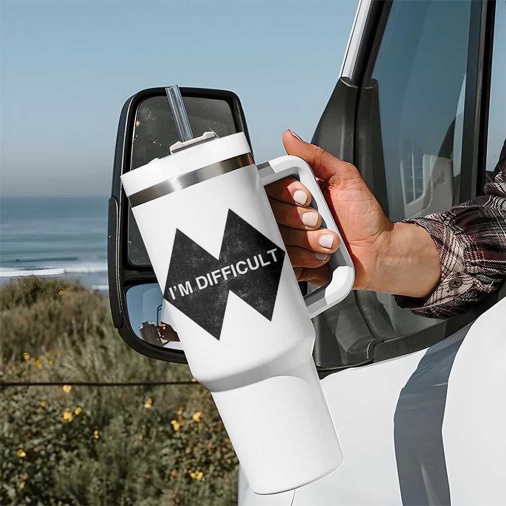 Funny I Am Difficult Double Black Diamond Ski Snowboard Tumbler With Handle - Wonder Print Shop