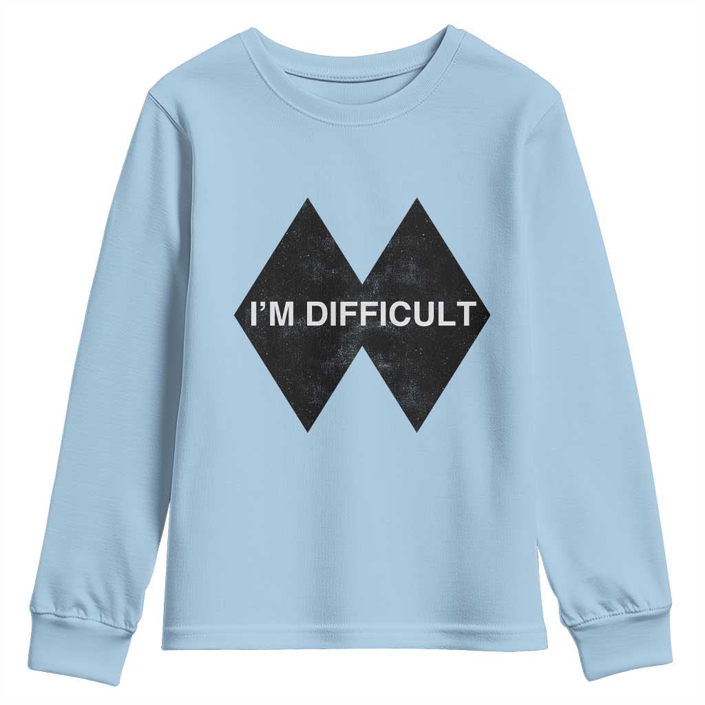 Funny I Am Difficult Double Black Diamond Ski Snowboard Youth Sweatshirt - Wonder Print Shop