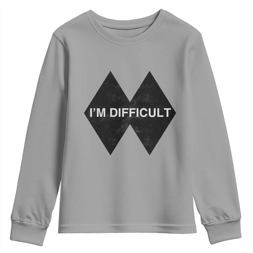 Funny I Am Difficult Double Black Diamond Ski Snowboard Youth Sweatshirt - Wonder Print Shop