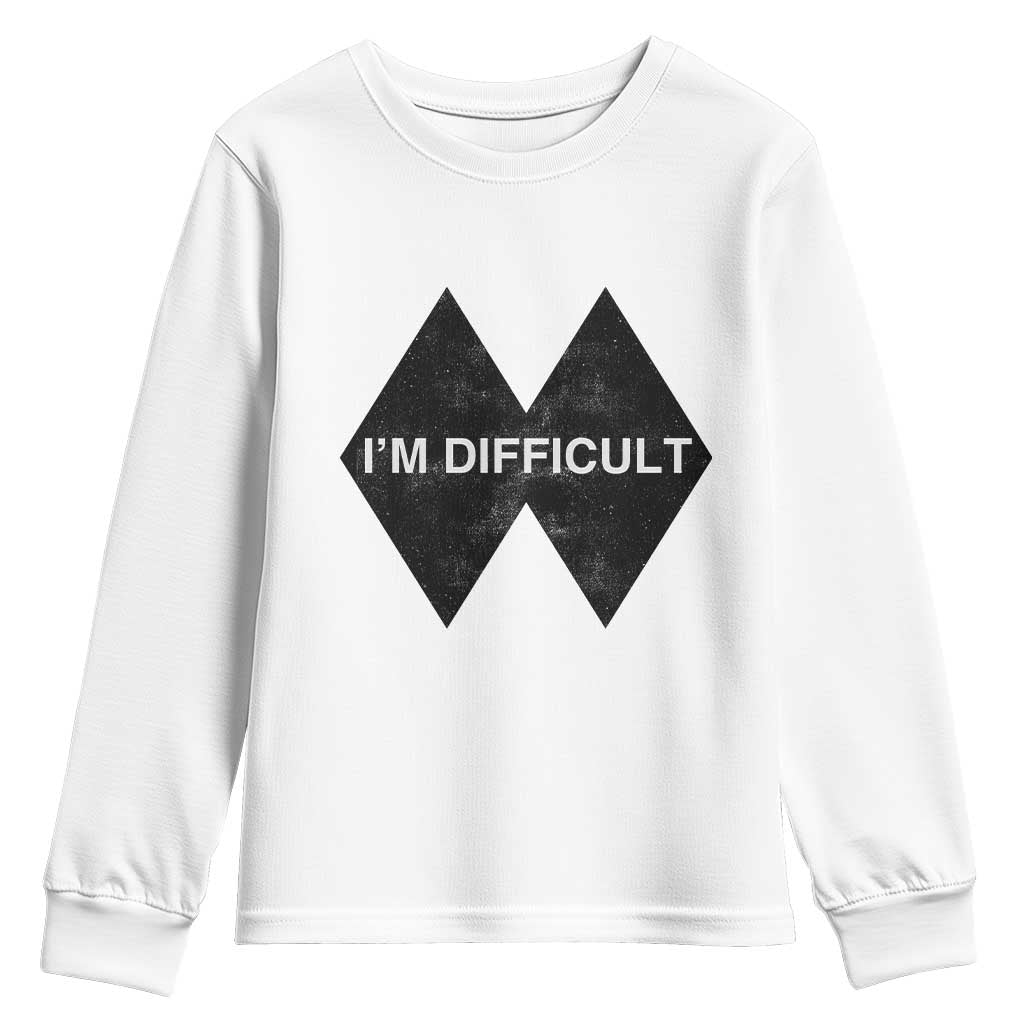 Funny I Am Difficult Double Black Diamond Ski Snowboard Youth Sweatshirt - Wonder Print Shop