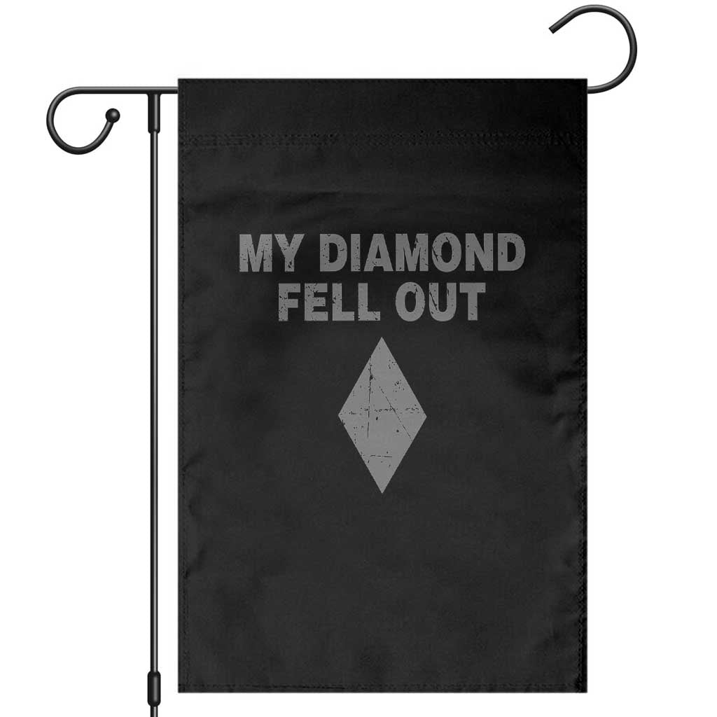 Funny Skiing Snowboarding Garden Flag My Diamond Fell Out Ski Puns Double Black Diamond - Wonder Print Shop