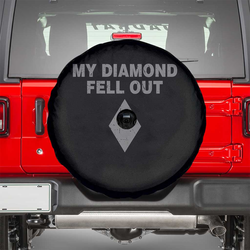 Funny Skiing Snowboarding Spare Tire Cover My Diamond Fell Out Ski Puns Double Black Diamond - Wonder Print Shop