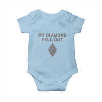 Funny Skiing Snowboarding Baby Onesie My Diamond Fell Out Ski Puns Double Black Diamond - Wonder Print Shop