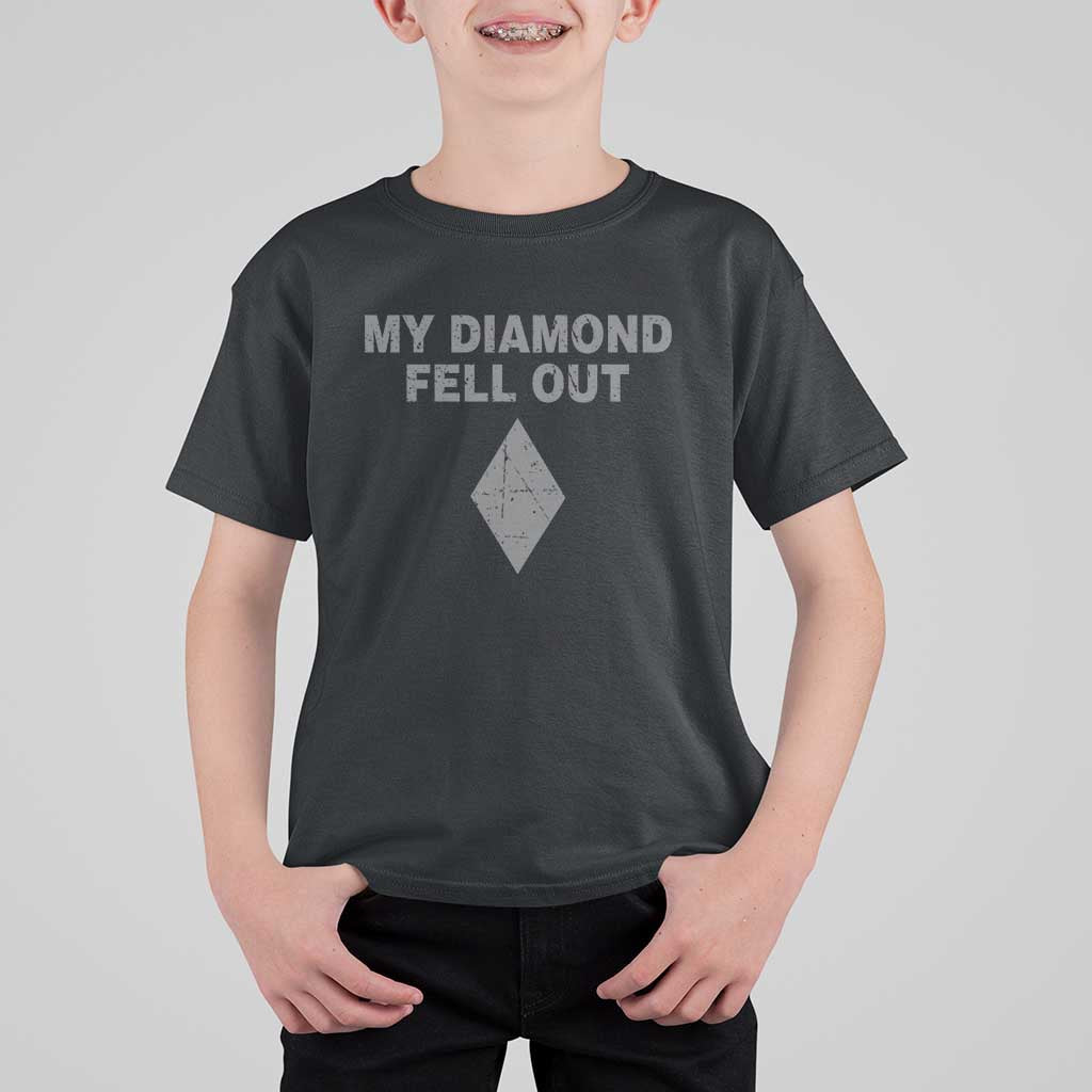 Funny Skiing Snowboarding T Shirt For Kid My Diamond Fell Out Ski Puns Double Black Diamond - Wonder Print Shop