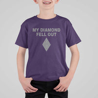 Funny Skiing Snowboarding T Shirt For Kid My Diamond Fell Out Ski Puns Double Black Diamond - Wonder Print Shop