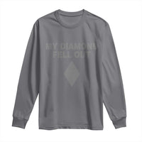 Funny Skiing Snowboarding Long Sleeve Shirt My Diamond Fell Out Ski Puns Double Black Diamond - Wonder Print Shop