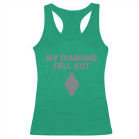 Funny Skiing Snowboarding Racerback Tank Top My Diamond Fell Out Ski Puns Double Black Diamond - Wonder Print Shop