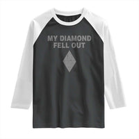 Funny Skiing Snowboarding Raglan Shirt My Diamond Fell Out Ski Puns Double Black Diamond - Wonder Print Shop