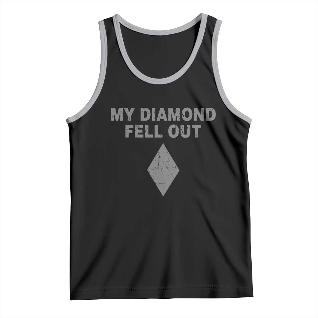 Funny Skiing Snowboarding Tank Top My Diamond Fell Out Ski Puns Double Black Diamond - Wonder Print Shop