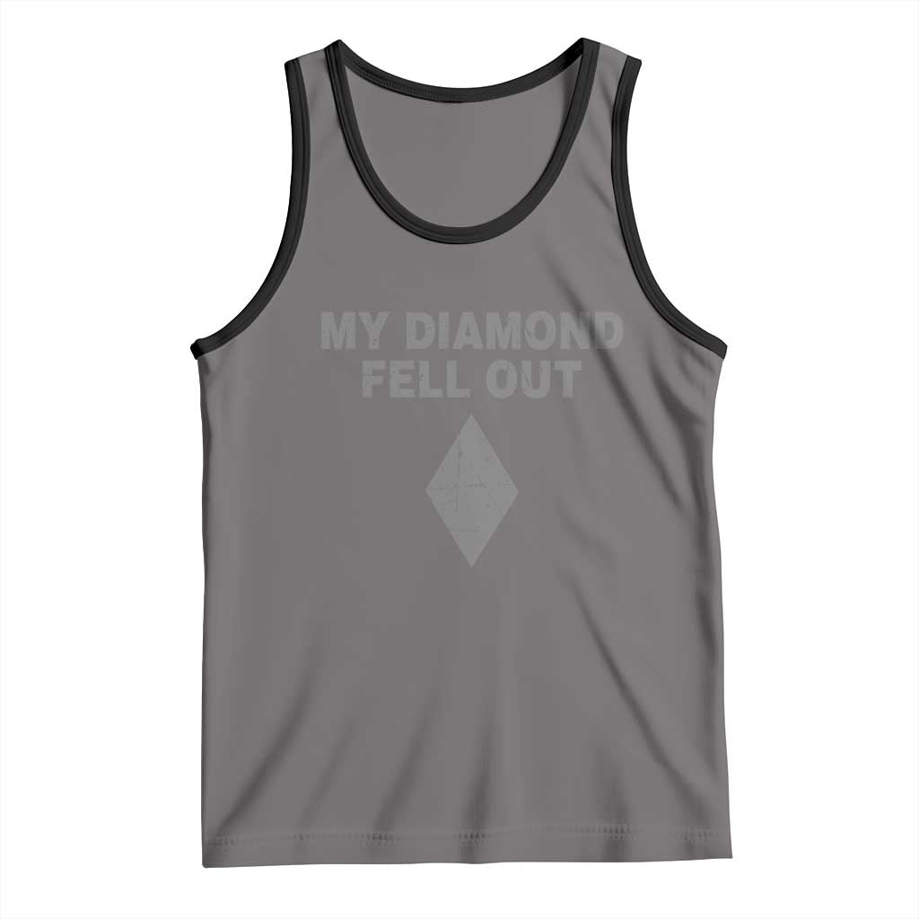 Funny Skiing Snowboarding Tank Top My Diamond Fell Out Ski Puns Double Black Diamond - Wonder Print Shop