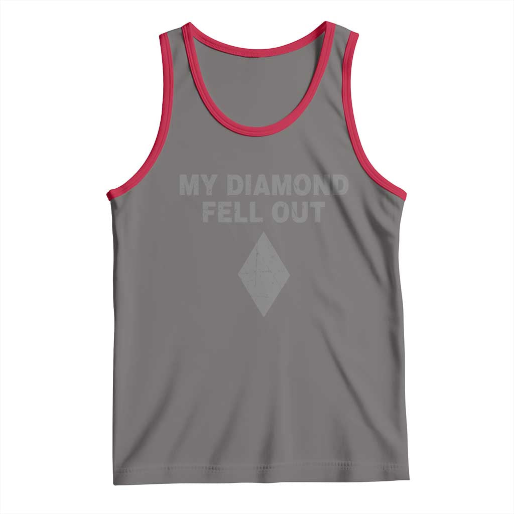 Funny Skiing Snowboarding Tank Top My Diamond Fell Out Ski Puns Double Black Diamond - Wonder Print Shop