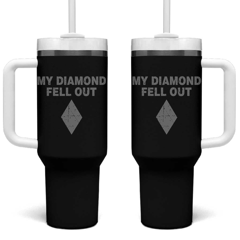 Funny Skiing Snowboarding Tumbler With Handle My Diamond Fell Out Ski Puns Double Black Diamond - Wonder Print Shop