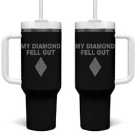 Funny Skiing Snowboarding Tumbler With Handle My Diamond Fell Out Ski Puns Double Black Diamond - Wonder Print Shop