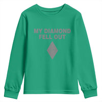 Funny Skiing Snowboarding Youth Sweatshirt My Diamond Fell Out Ski Puns Double Black Diamond - Wonder Print Shop