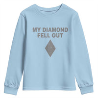 Funny Skiing Snowboarding Youth Sweatshirt My Diamond Fell Out Ski Puns Double Black Diamond - Wonder Print Shop