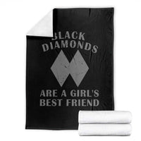Funny Black Diamonds Are A Girls Best Friend Snow Skiing Throw Blanket
