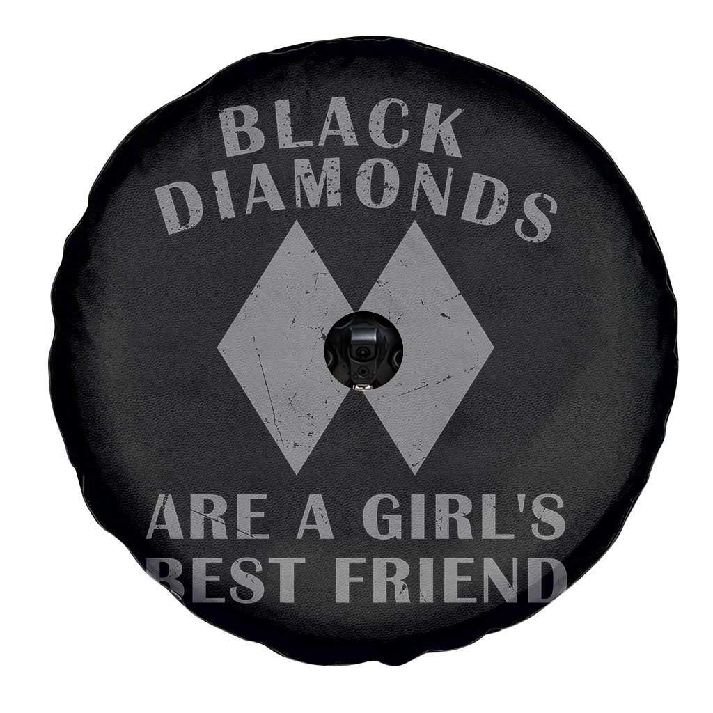 Funny Black Diamonds Are A Girls Best Friend Snow Skiing Spare Tire Cover