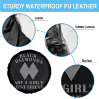 Funny Black Diamonds Are A Girls Best Friend Snow Skiing Spare Tire Cover