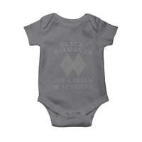 Funny Black Diamonds Are A Girls Best Friend Snow Skiing Baby Onesie