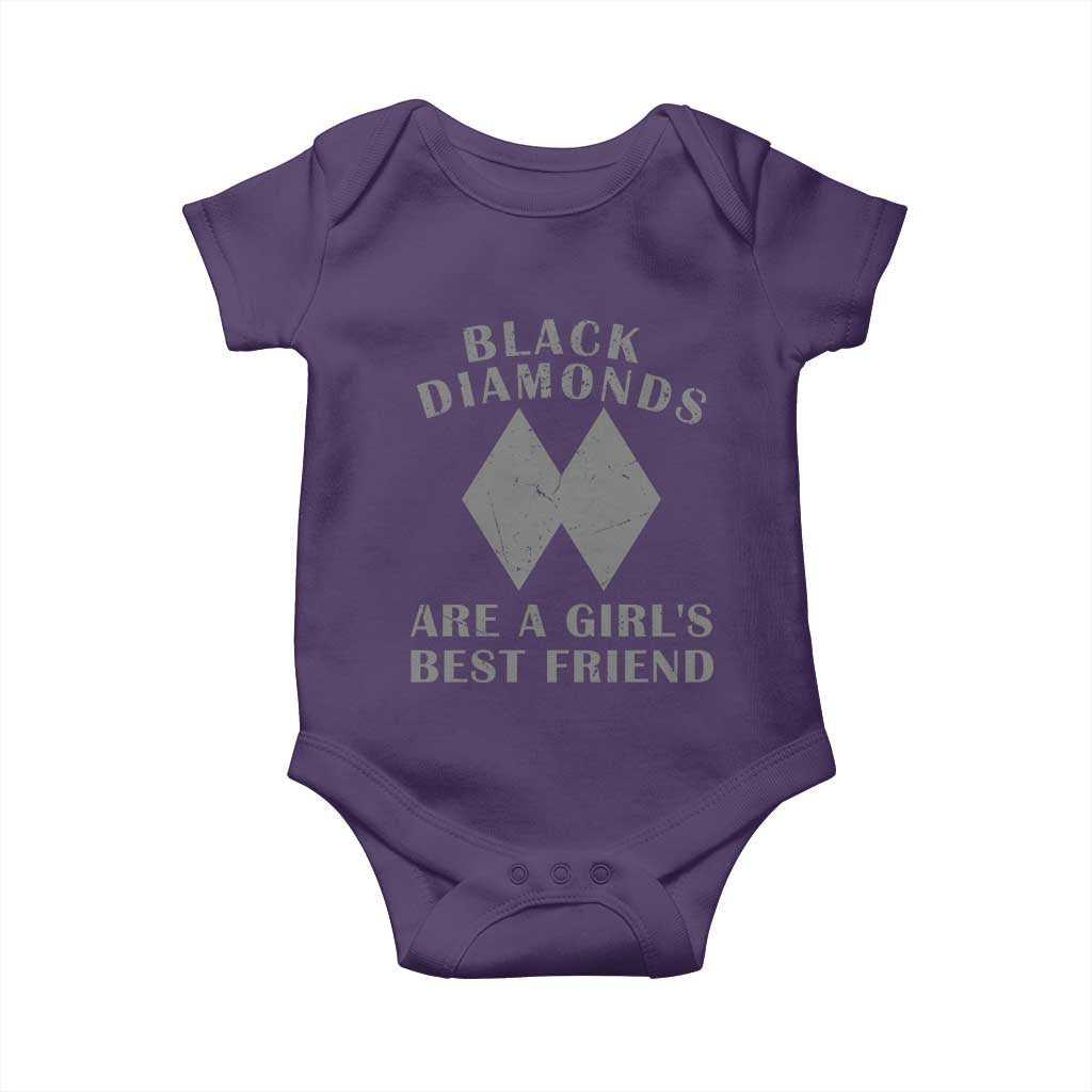 Funny Black Diamonds Are A Girls Best Friend Snow Skiing Baby Onesie
