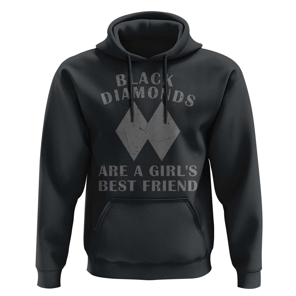 Funny Black Diamonds Are A Girls Best Friend Snow Skiing Hoodie