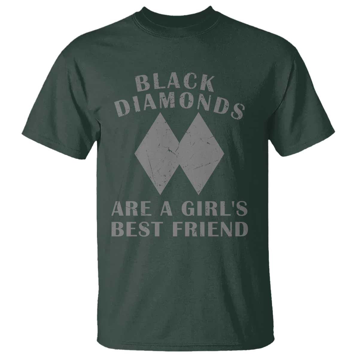 Funny Black Diamonds Are A Girls Best Friend Snow Skiing T Shirt