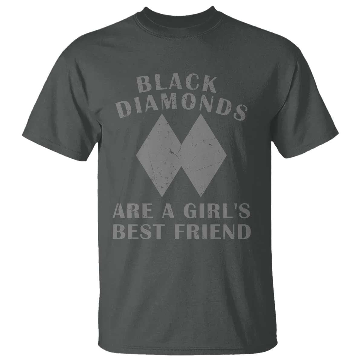 Funny Black Diamonds Are A Girls Best Friend Snow Skiing T Shirt