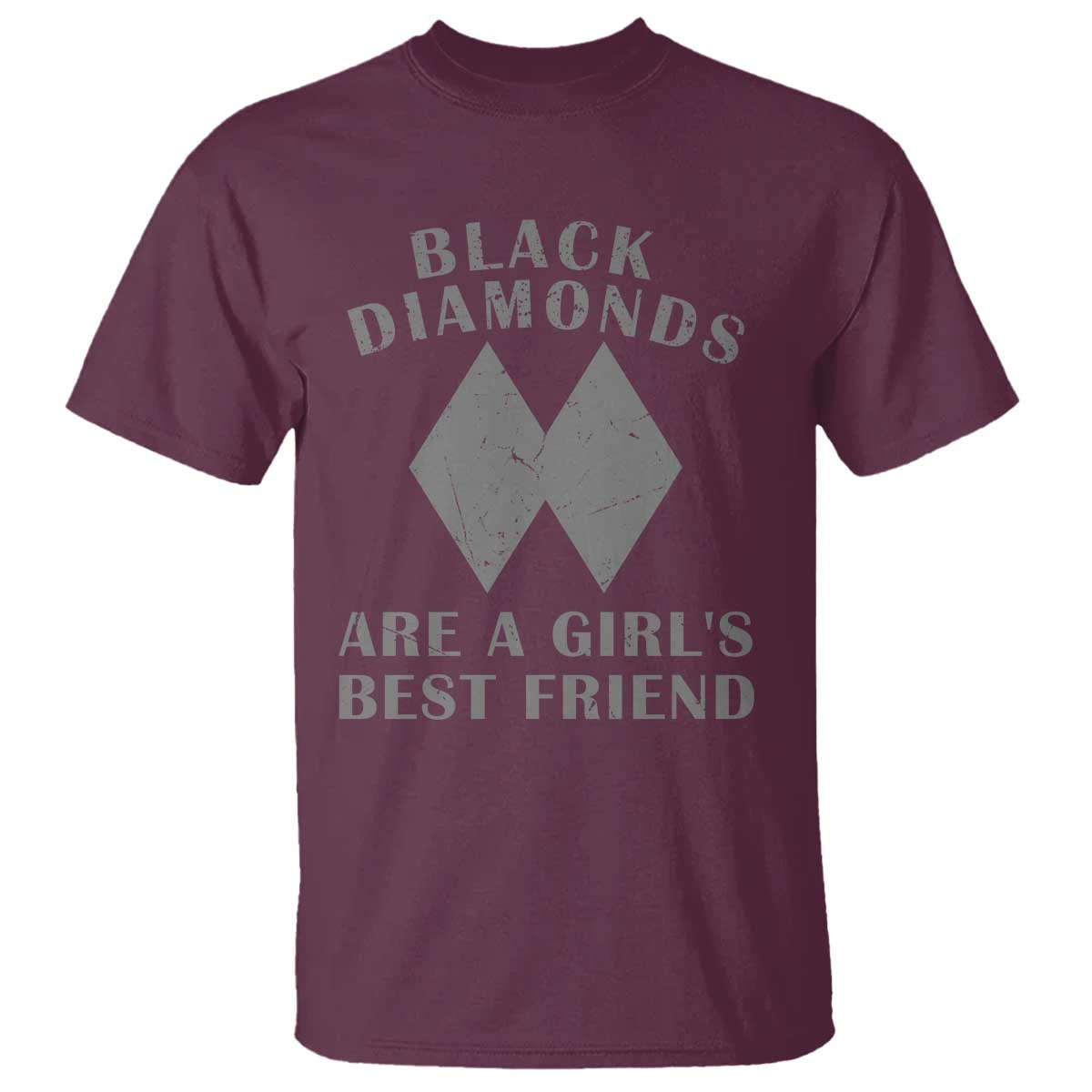 Funny Black Diamonds Are A Girls Best Friend Snow Skiing T Shirt