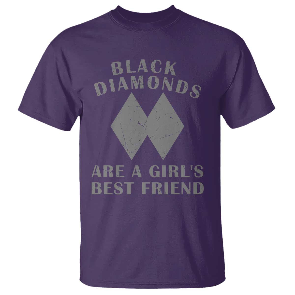 Funny Black Diamonds Are A Girls Best Friend Snow Skiing T Shirt