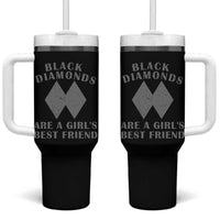 Funny Black Diamonds Are A Girls Best Friend Snow Skiing Tumbler With Handle