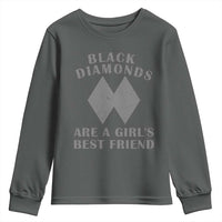 Funny Black Diamonds Are A Girls Best Friend Snow Skiing Youth Sweatshirt
