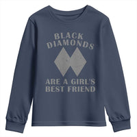 Funny Black Diamonds Are A Girls Best Friend Snow Skiing Youth Sweatshirt