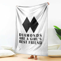 Funny Skiing Snowboarding Throw Blanket Diamonds Are A Girls Best Friend