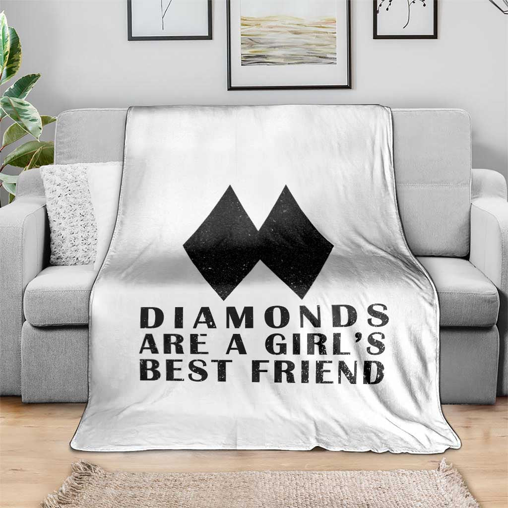 Funny Skiing Snowboarding Throw Blanket Diamonds Are A Girls Best Friend