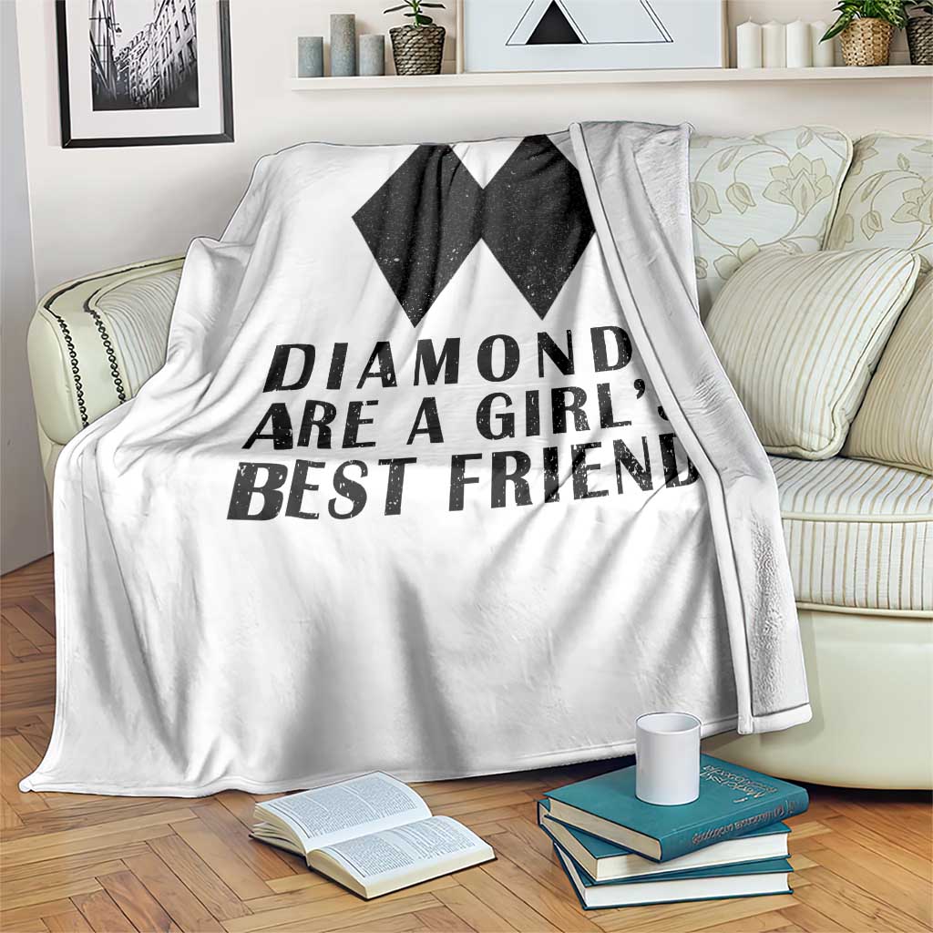 Funny Skiing Snowboarding Throw Blanket Diamonds Are A Girls Best Friend