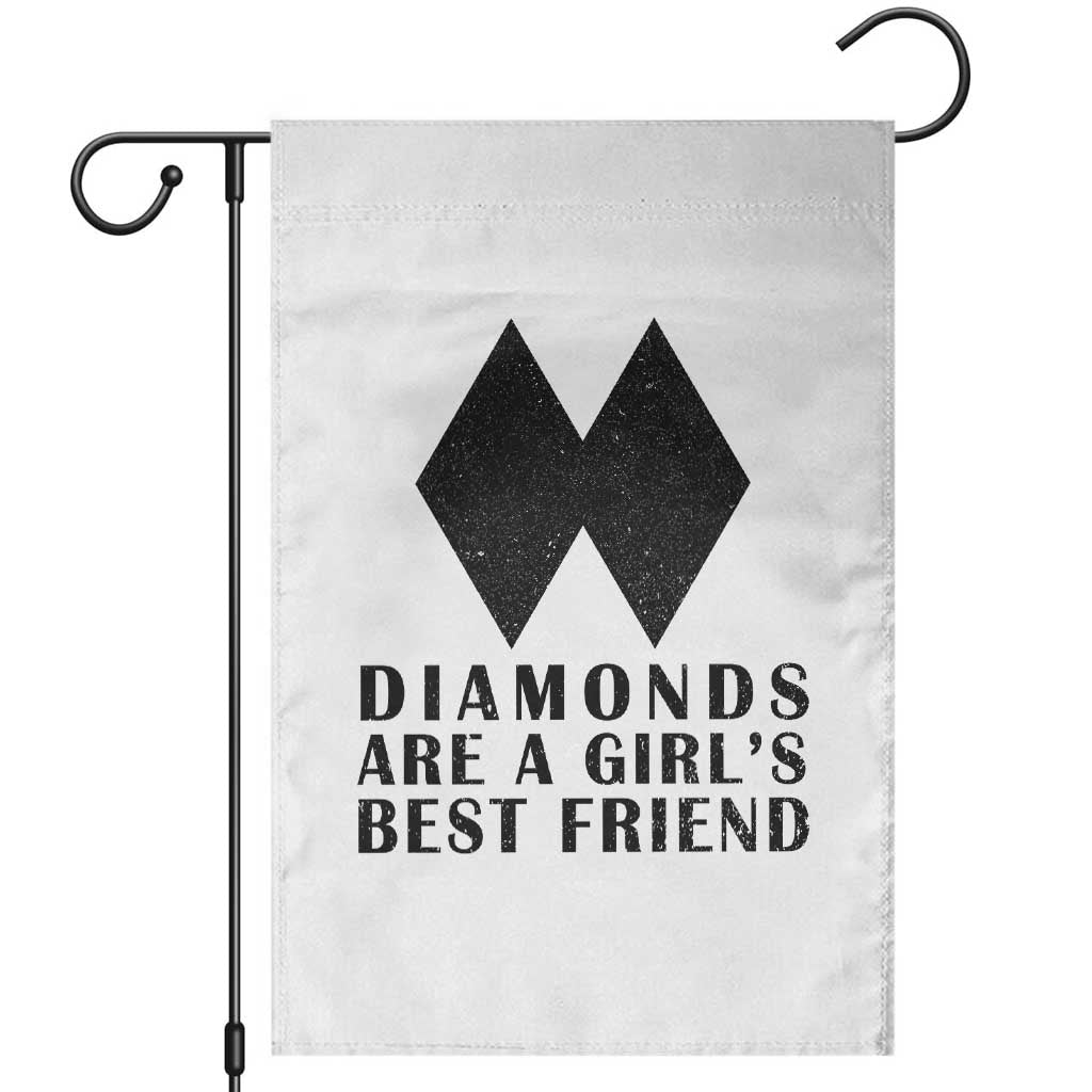 Funny Skiing Snowboarding Garden Flag Diamonds Are A Girls Best Friend