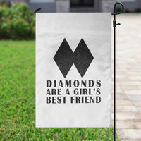 Funny Skiing Snowboarding Garden Flag Diamonds Are A Girls Best Friend