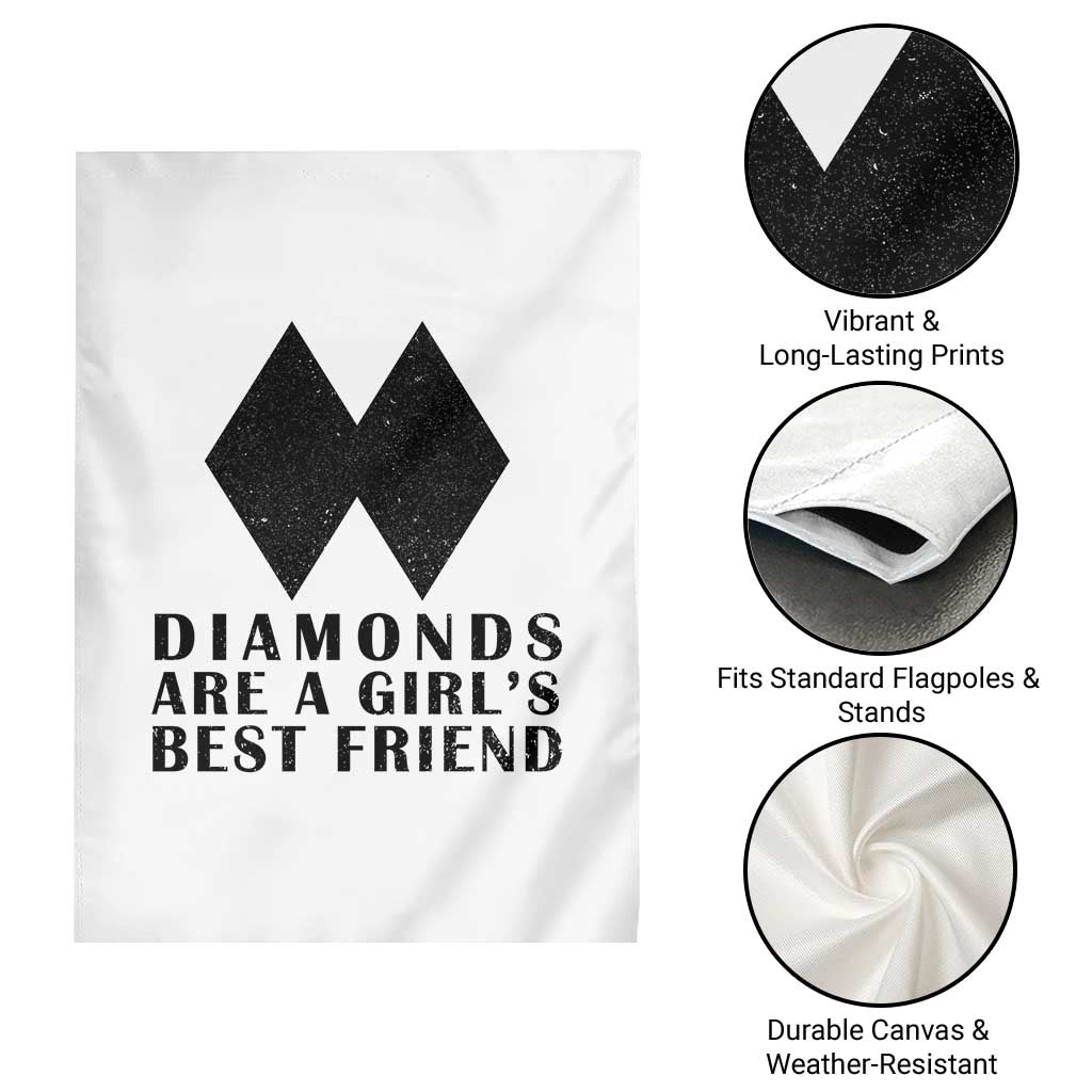 Funny Skiing Snowboarding Garden Flag Diamonds Are A Girls Best Friend