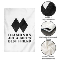 Funny Skiing Snowboarding Garden Flag Diamonds Are A Girls Best Friend